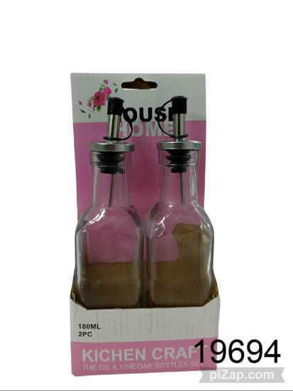 Imagen de ACEITERO/VINAGRERO SET X2 BOTELLAS DE VIDRIO 3.26